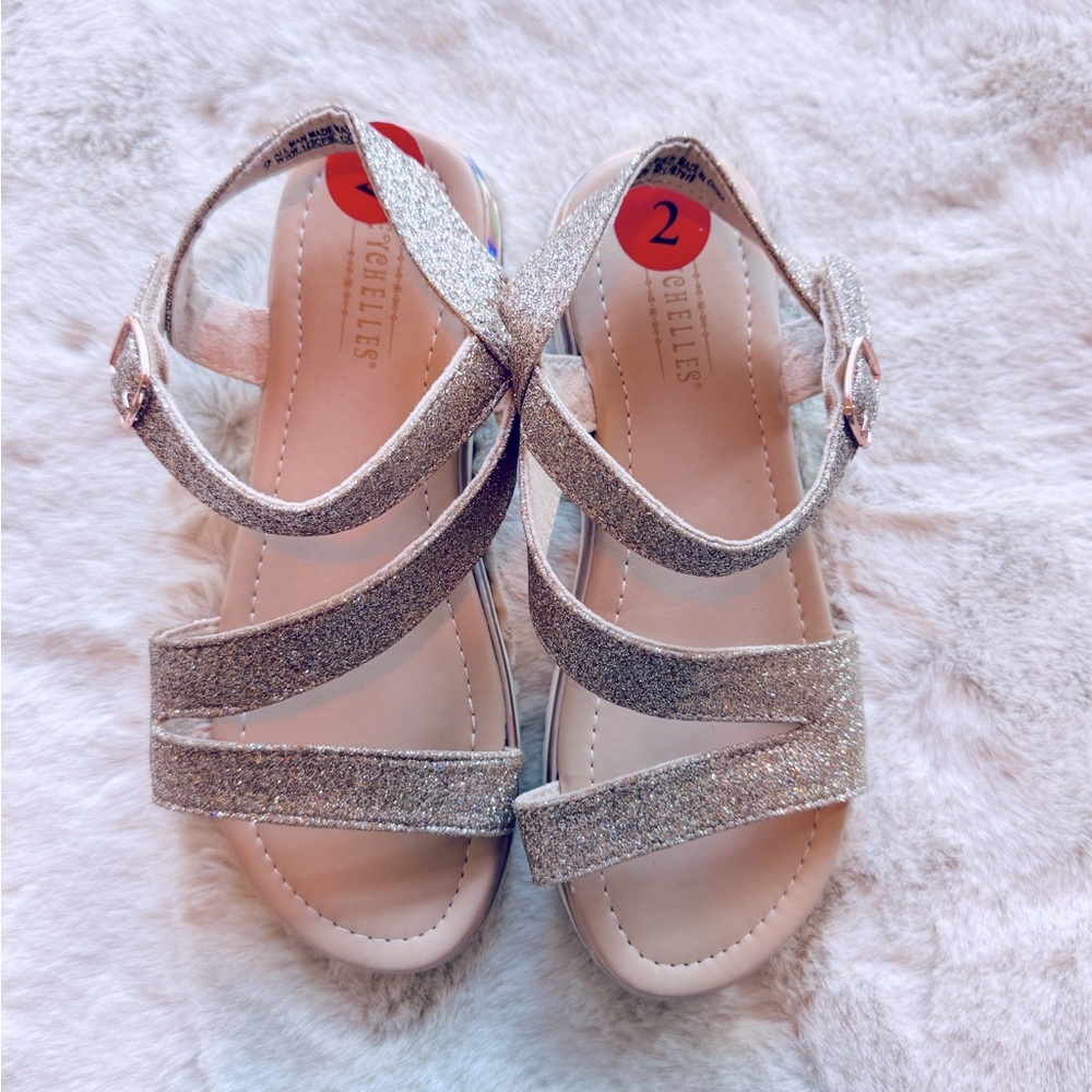 Gold Glitter Gladiator Sandals